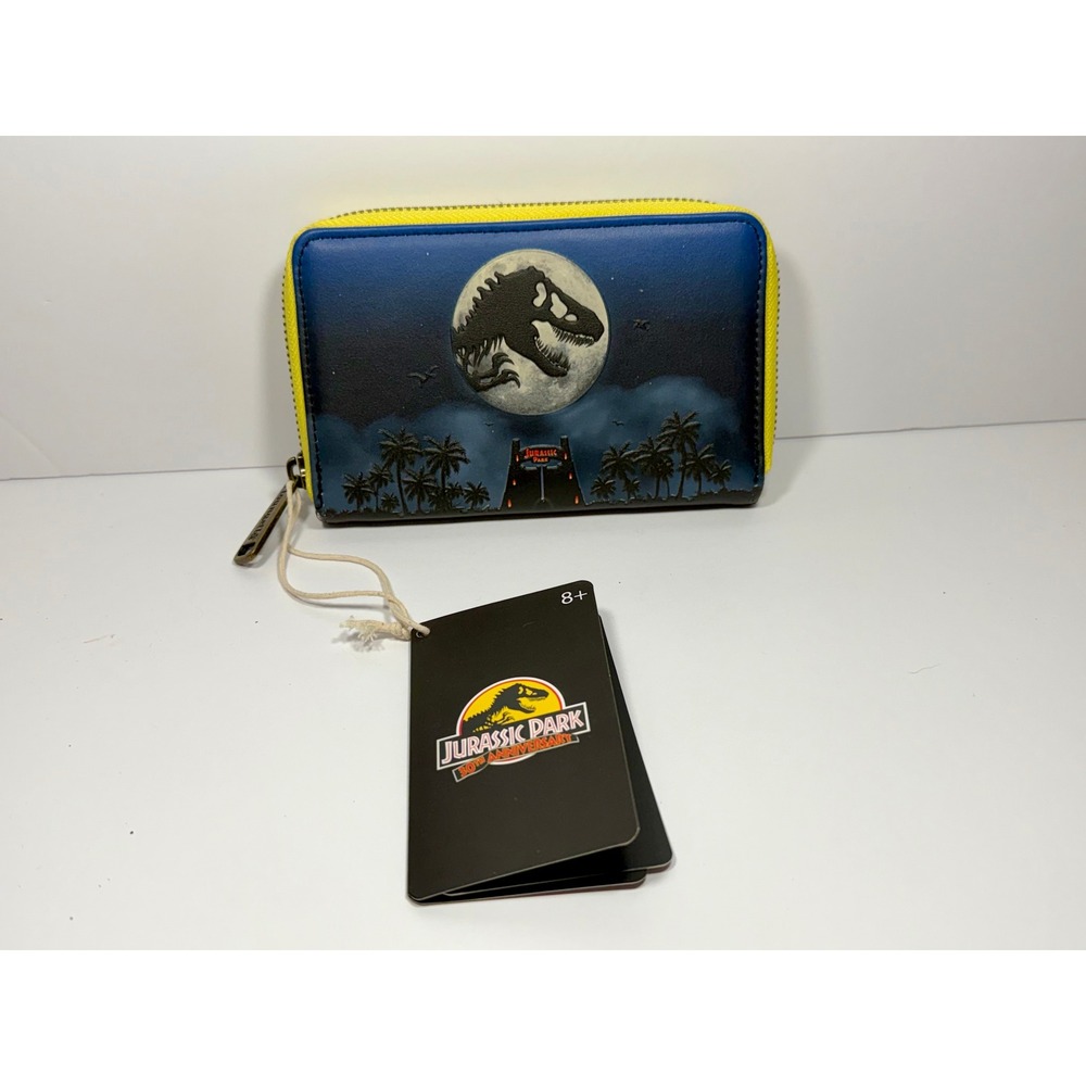 Loungefly Jurassic Park 30th Anniversary Dino Zip Around Wallet NWT Glow in Dark